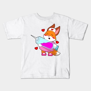 Fox as Nurse with Syringe Kids T-Shirt